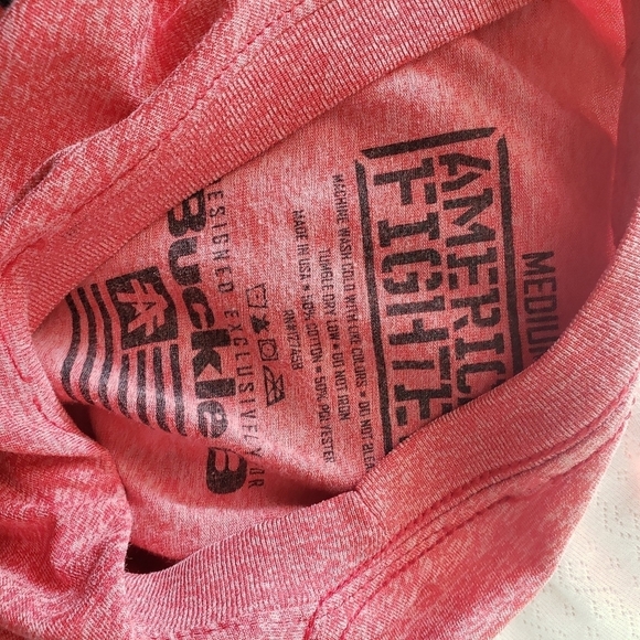 American Fighter Men's Medium Red Short Sleeve Graphic Tee Shirt Navy White - Picture 5 of 7